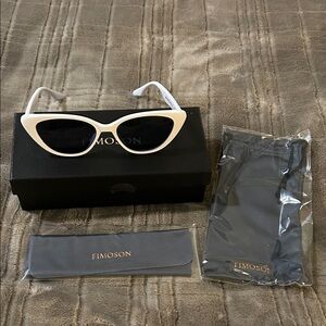 White Cat-Eye Sunglasses